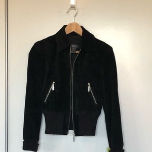 Black Suede Zip Up Jacket